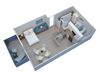 Studio 1 bath 456 square feet A2 Floor Plan